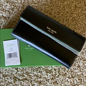 Kate Spade, black and green wallet